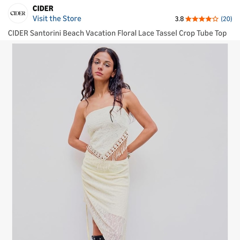 Cider Ivory Lace Fringe Bandeau - Picture 9 of 9